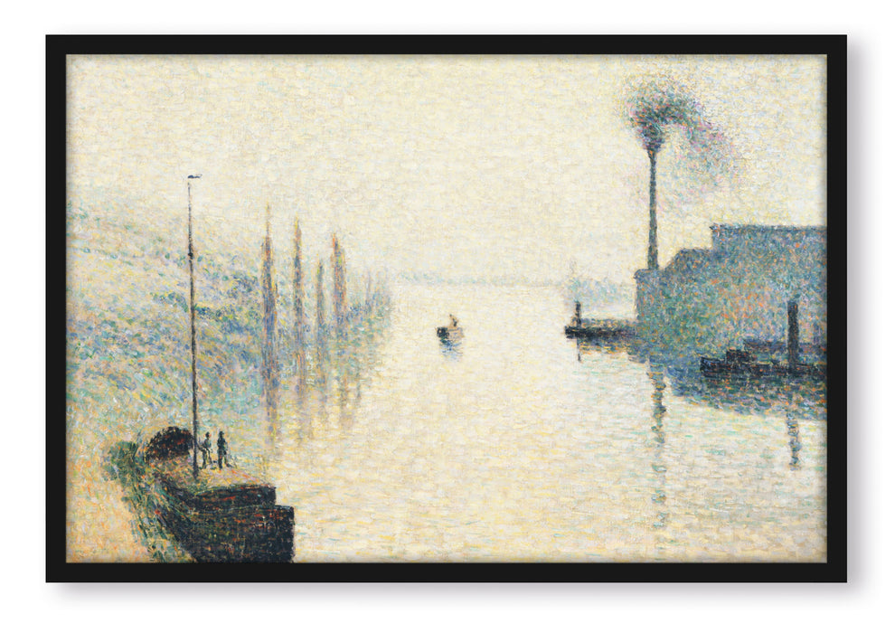 Pixxprint Camille Pissarro - L'Île Lacroix RouenThe Effect of, Poster mit Bilderrahmen