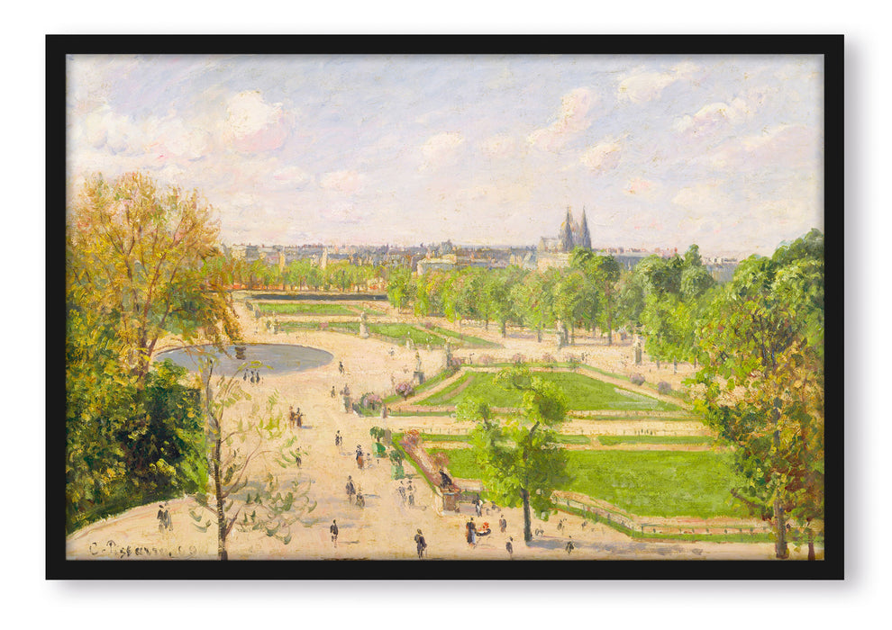 Pixxprint Camille Pissarro - The Garden of the Tuileries III, Poster mit Bilderrahmen