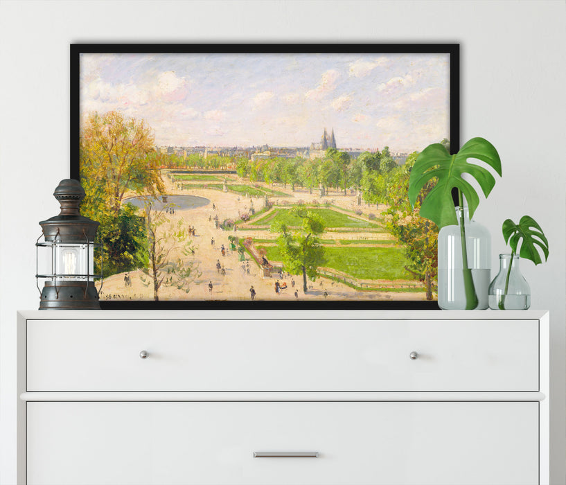 Camille Pissarro - The Garden of the Tuileries III, Poster mit Bilderrahmen