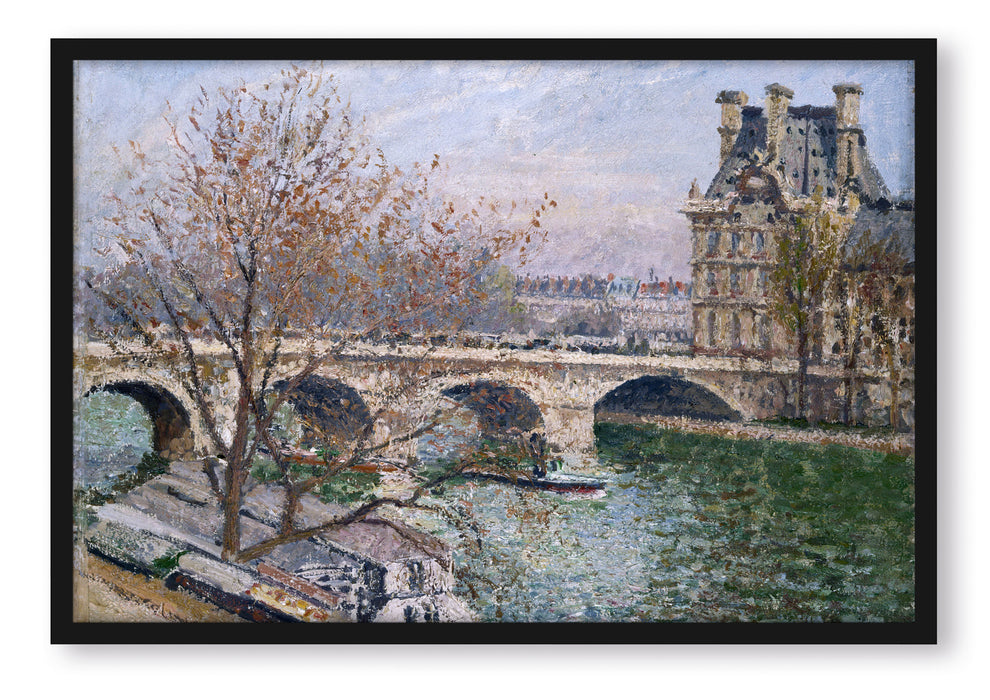 Pixxprint Camille Pissarro - Pont Royal and the Pavillon De Flore, Poster mit Bilderrahmen