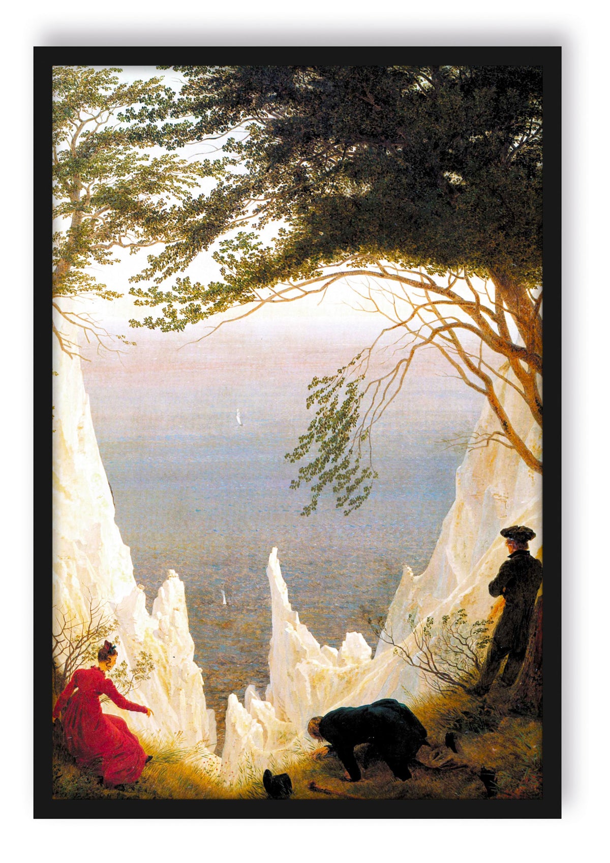 Caspar David Friedrich - Kreidefelsen auf Rügen , Poster mit Bilderrah ...