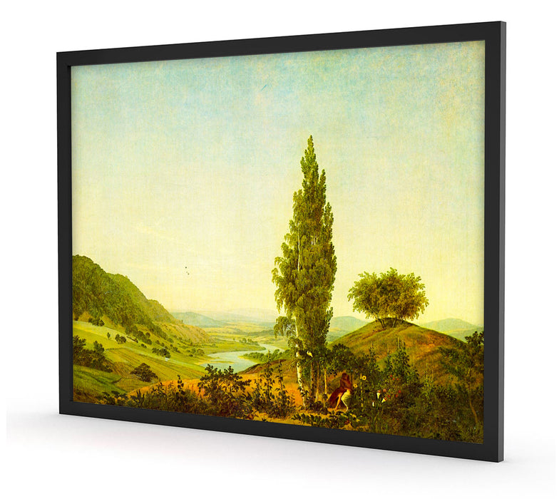 Caspar David Friedrich - Der Sommer Landschaft mit Lie, Poster mit Bilderrahmen