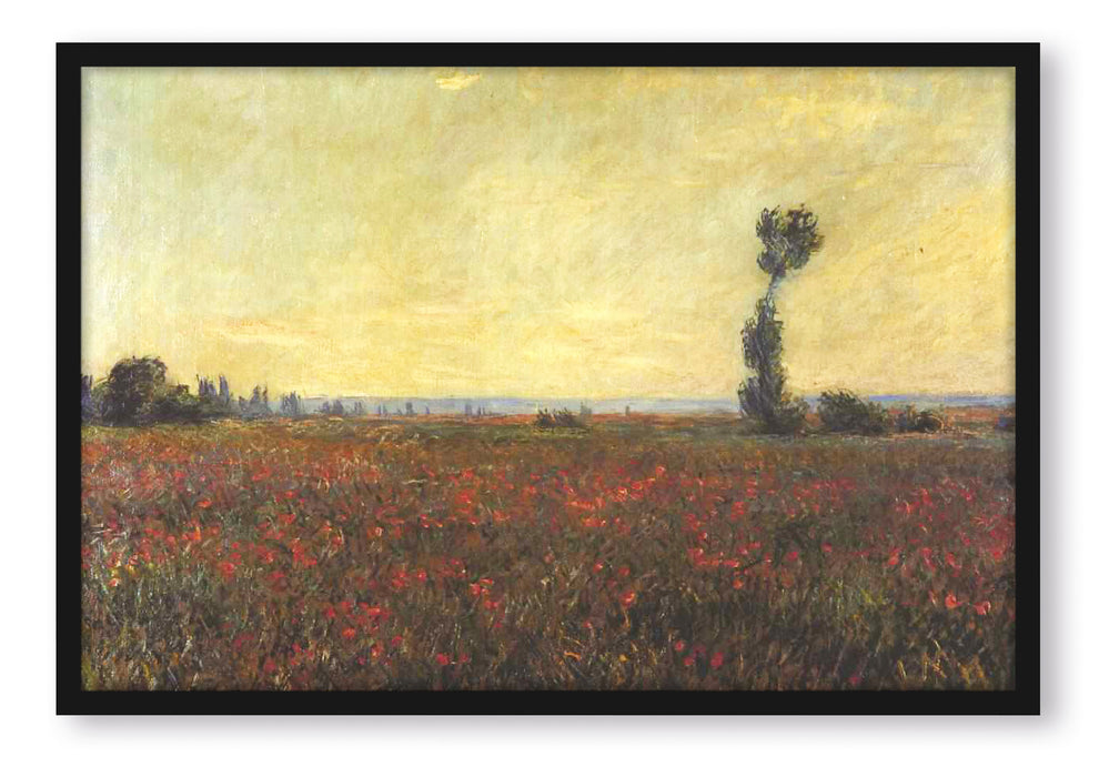Claude Monet - Mohnfeld I, Poster mit Bilderrahmen