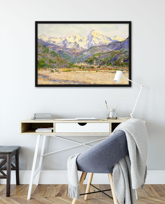 Claude Monet - Das Tal der Nervia , Poster mit Bilderrahmen