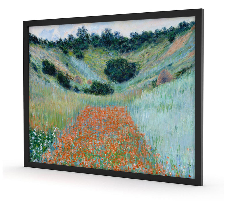 Claude Monet - Mohnfeld bei Giverny , Poster mit Bilderrahmen