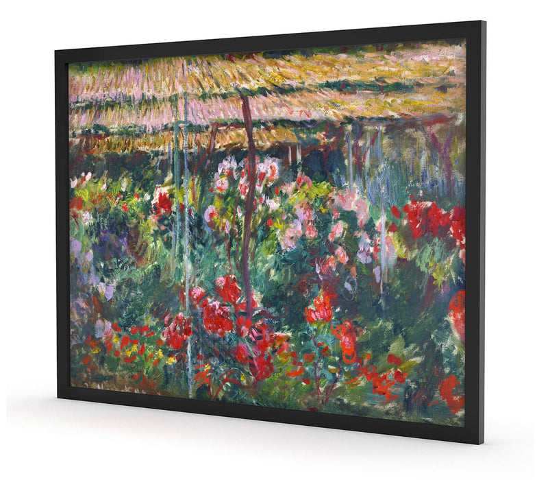 Claude Monet - Pfingstrosen-Garten , Poster mit Bilderrahmen
