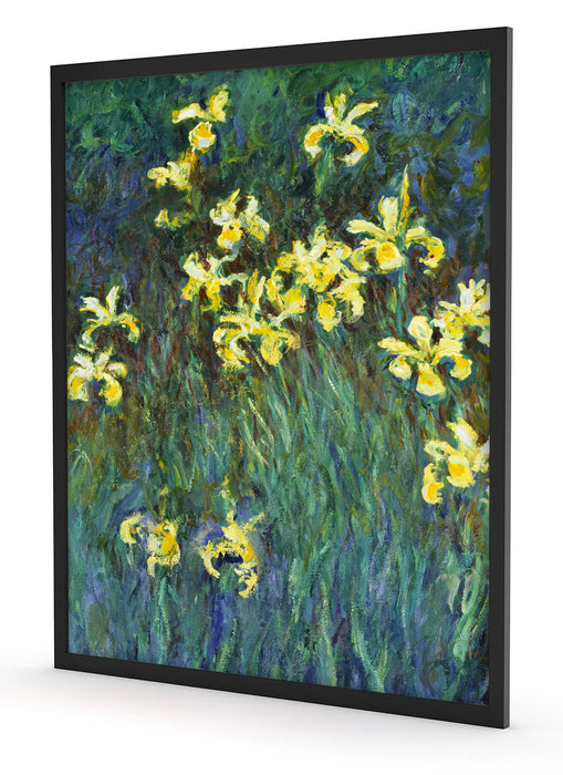 Claude Monet - Gelbe Schwertlilien , Poster mit Bilderrahmen