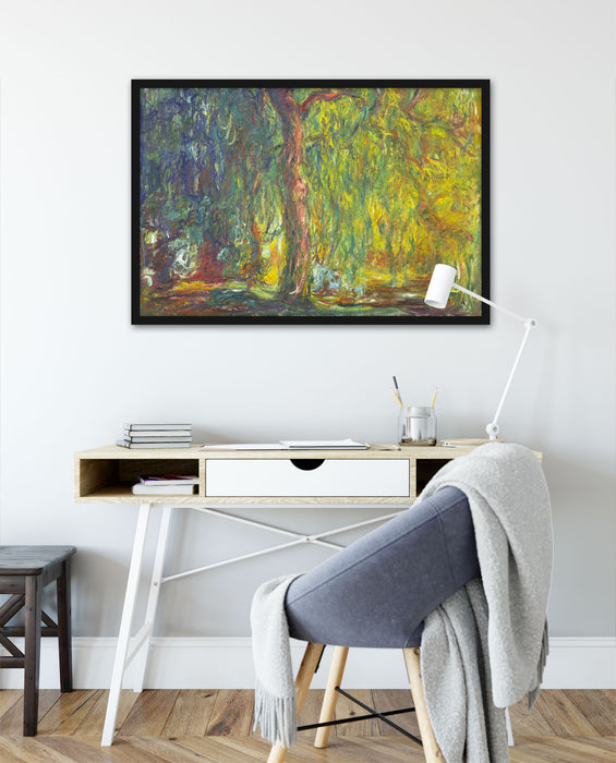Claude Monet - Trauerweide , Poster mit Bilderrahmen