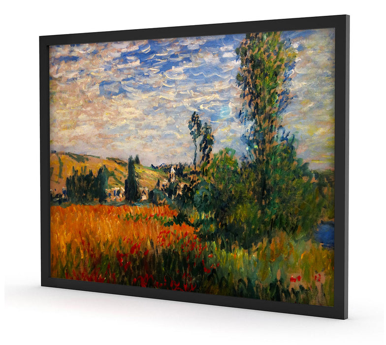 Claude Monet - Weg durch die Mohnfelder Ile Saint-Mart, Poster mit Bilderrahmen