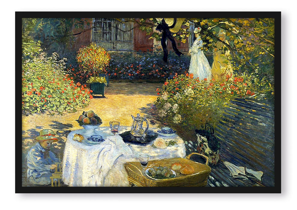Pixxprint Claude Monet - Die Mittagsmahlzeit , Poster mit Bilderrahmen