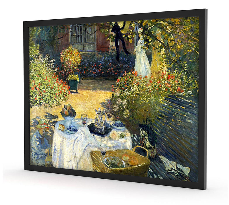 Claude Monet - Die Mittagsmahlzeit , Poster mit Bilderrahmen
