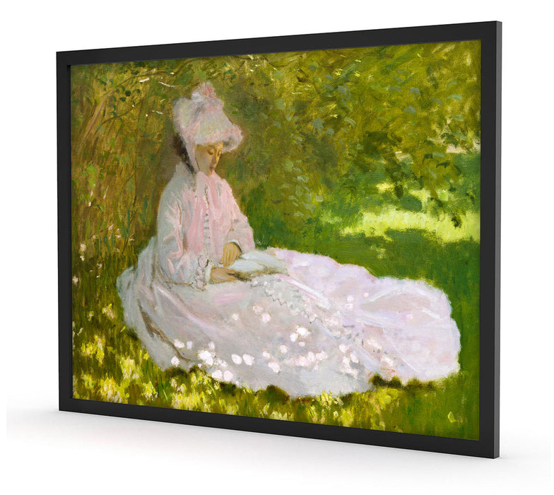 Claude Monet - Frühlingszeit , Poster mit Bilderrahmen