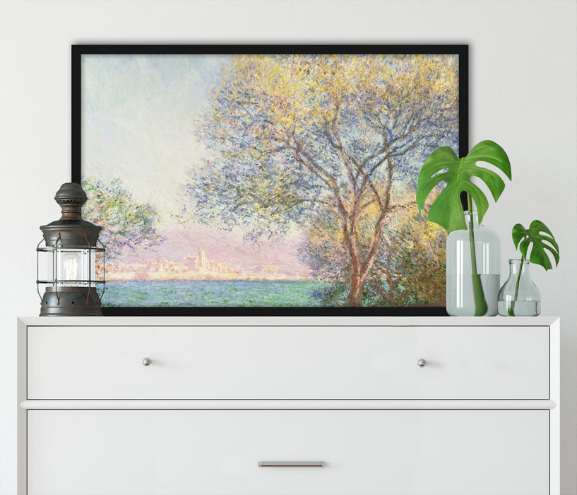 Claude Monet - Antibes Blick vom Salis Garten , Poster mit Bilderrahmen