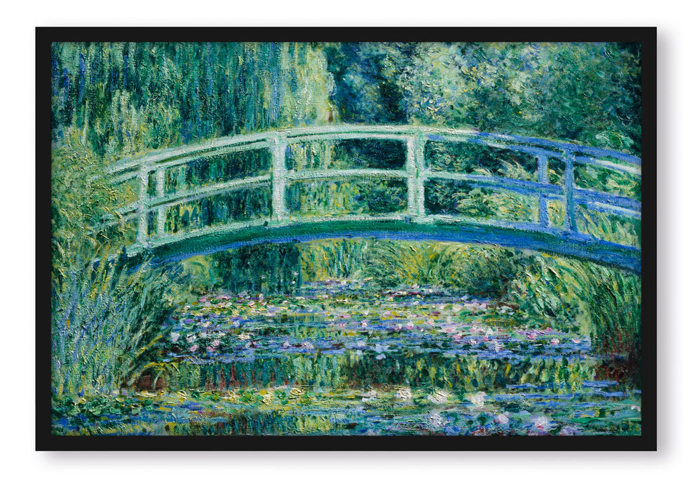 Pixxprint Claude Monet - Seerosen und japanische Brücke , Poster mit Bilderrahmen