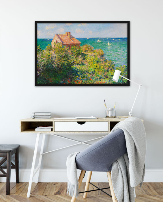 Claude Monet - Fischer-Häuschen in Varengeville, Poster mit Bilderrahmen
