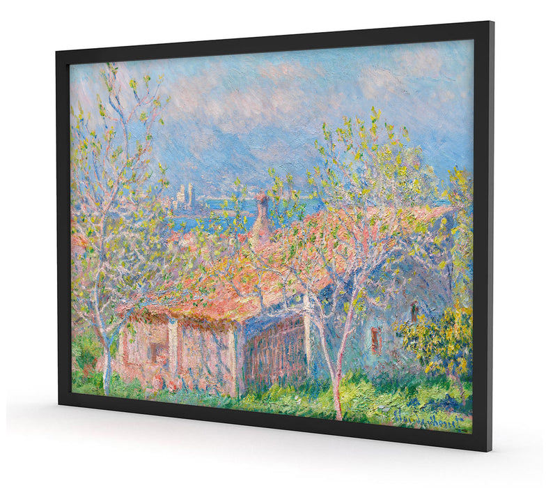 Claude Monet - Gärtner Häuschen in Antibes, Poster mit Bilderrahmen