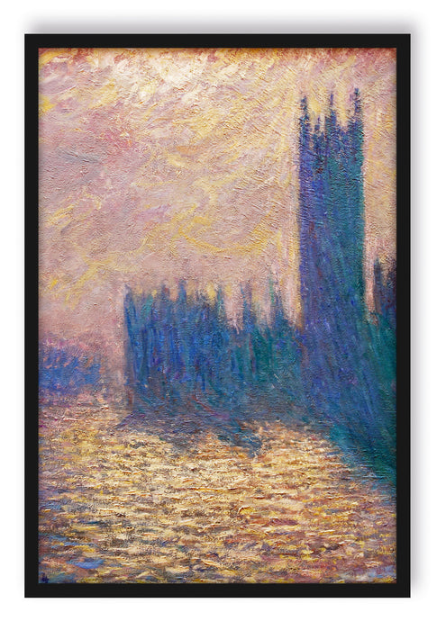 Claude Monet - Claude Monet - Das Parlament von London, Poster mit Bilderrahmen