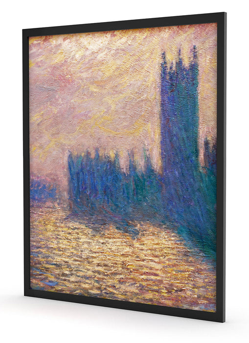 Claude Monet - Claude Monet - Das Parlament von London, Poster mit Bilderrahmen