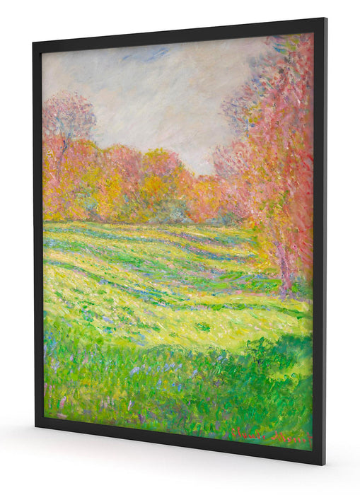 Claude Monet - Wiese in Giverny, Poster mit Bilderrahmen