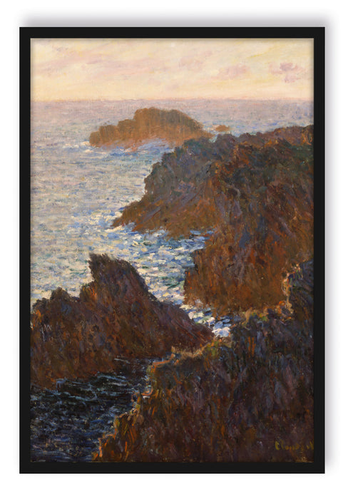 Claude Monet - Felsen in Belle-ile Port-Domois, Poster mit Bilderrahmen