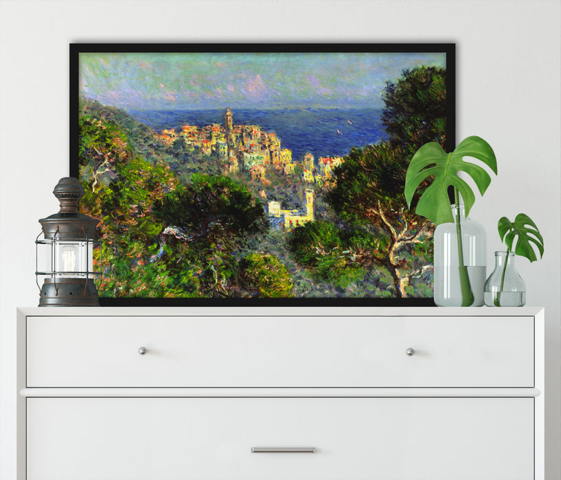 Claude Monet - Aussicht von Bordighiera, Poster mit Bilderrahmen