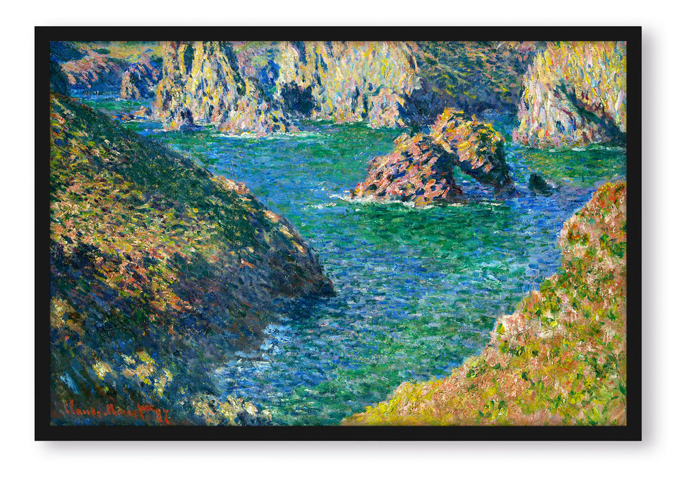 Claude Monet - Port Donnant Belle Ile , Poster mit Bilderrahmen