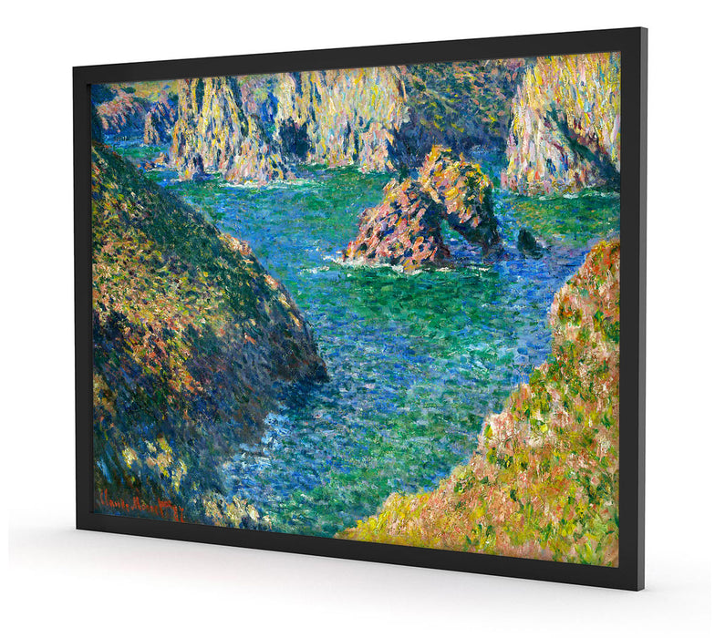 Claude Monet - Port Donnant Belle Ile , Poster mit Bilderrahmen