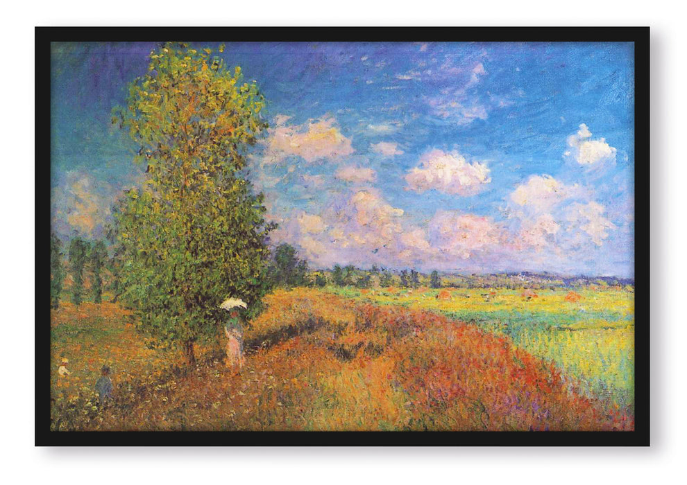 Pixxprint Claude Monet - Mohnfeld im Sommer, Poster mit Bilderrahmen