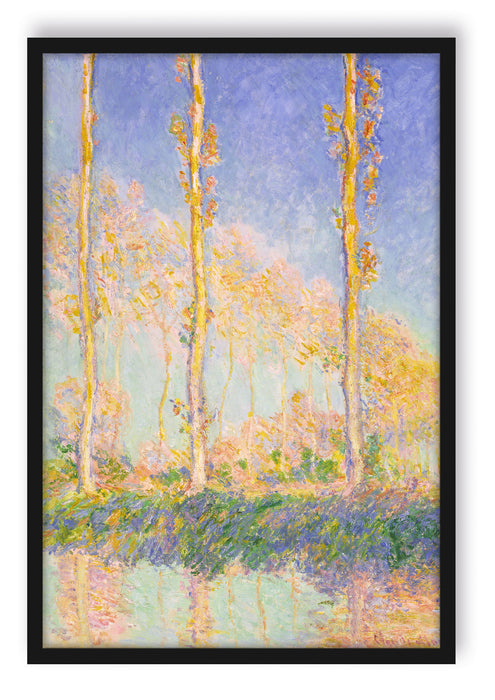 Pixxprint Claude Monet - Pappeln  , Poster mit Bilderrahmen