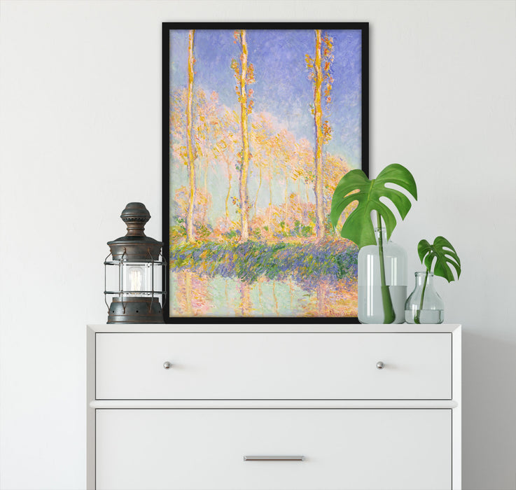 Claude Monet - Pappeln  , Poster mit Bilderrahmen