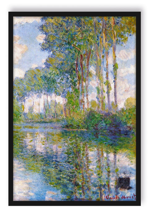 Pixxprint Claude Monet - Pappeln an der Epte I , Poster mit Bilderrahmen