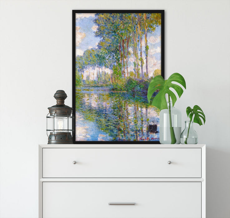 Claude Monet - Pappeln an der Epte I , Poster mit Bilderrahmen
