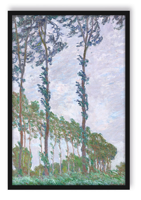 Pixxprint Claude Monet - PappelnWind-Effekt, Poster mit Bilderrahmen