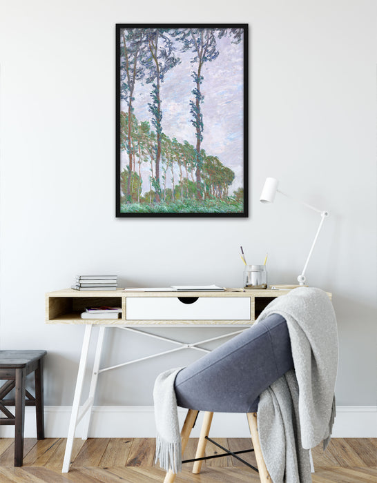 Claude Monet - PappelnWind-Effekt, Poster mit Bilderrahmen