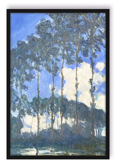 Claude Monet - Pappeln an der Epte III , Poster mit Bilderrahmen