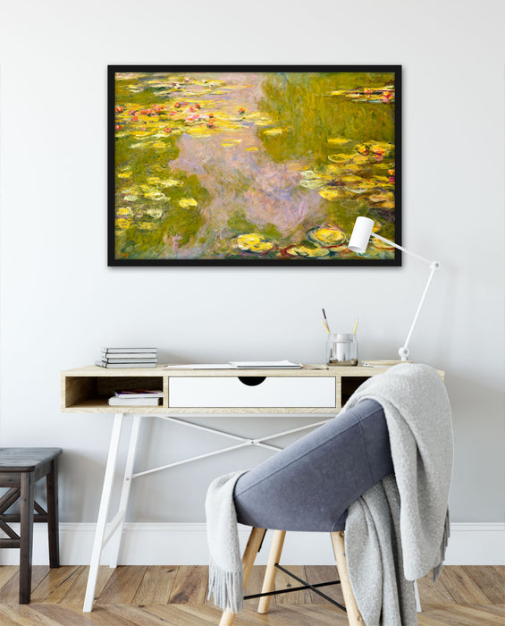 Claude Monet - Seerosen  II, Poster mit Bilderrahmen