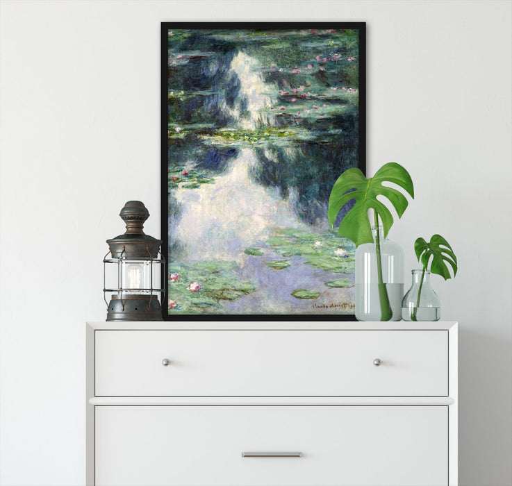Claude Monet - Teich mit Seerosen  , Poster mit Bilderrahmen