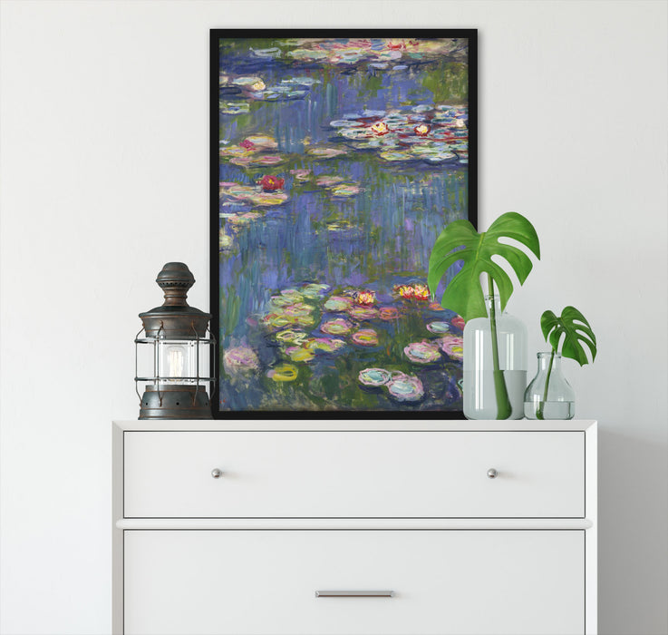 Claude Monet - Seerosen, Poster mit Bilderrahmen