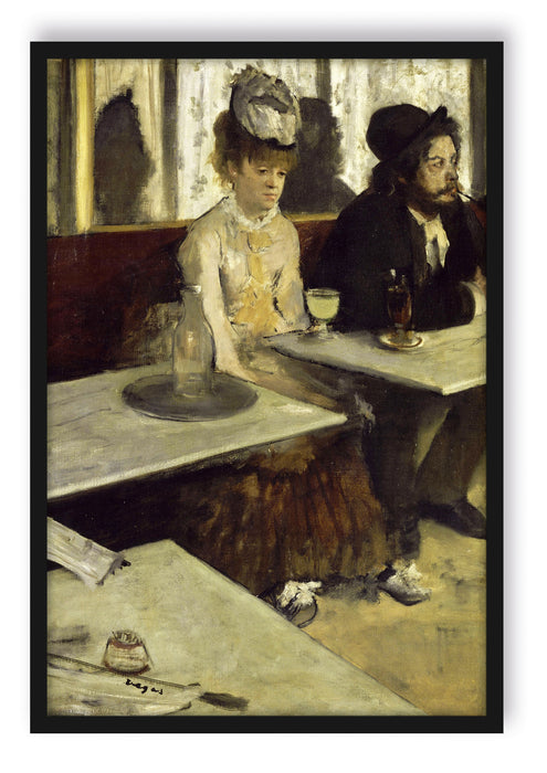 Edgar Degas - In eine Café , Poster mit Bilderrahmen