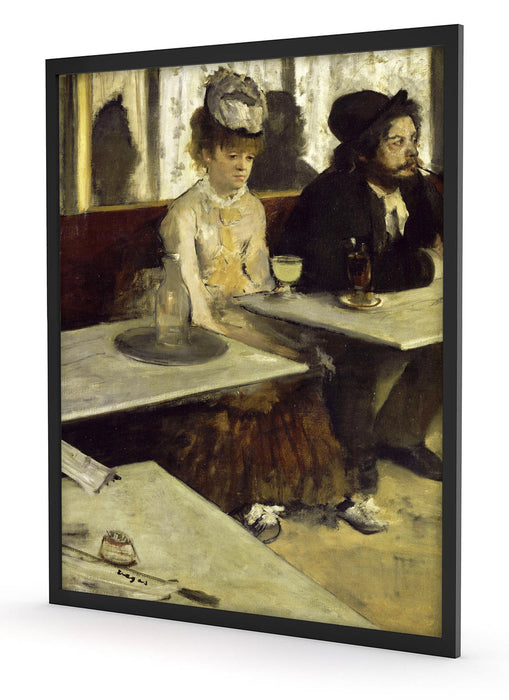 Edgar Degas - In eine Café , Poster mit Bilderrahmen
