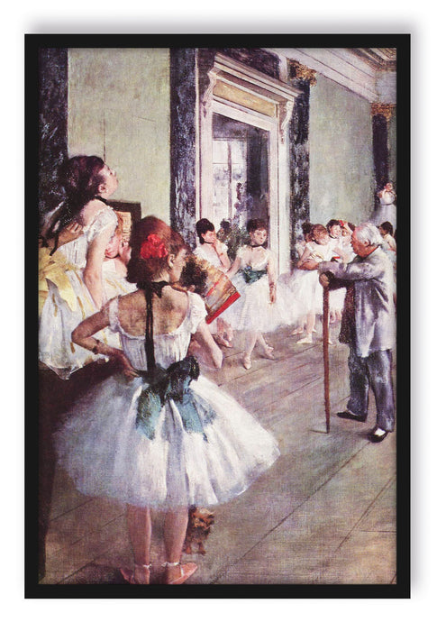 Edgar Degas - Die Balletstunde, Poster mit Bilderrahmen