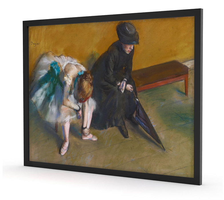 Edgar Degas - Warten, Poster mit Bilderrahmen