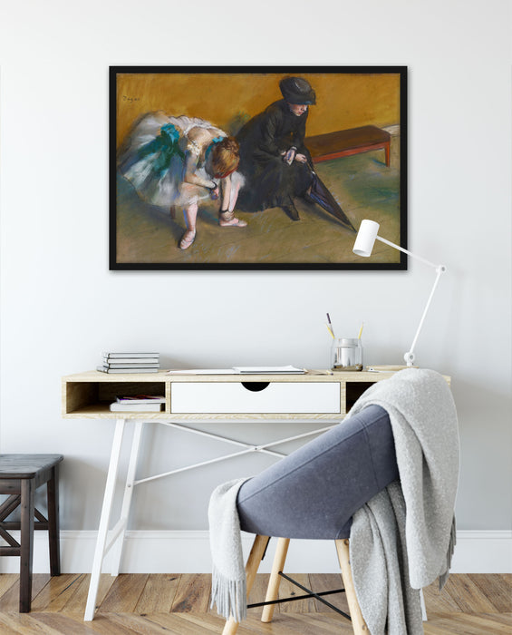 Edgar Degas - Warten, Poster mit Bilderrahmen
