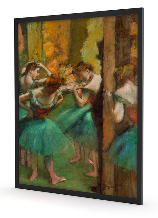 Edgar Degas - Tänzerinnen pink und grün , Poster mit Bilderrahmen