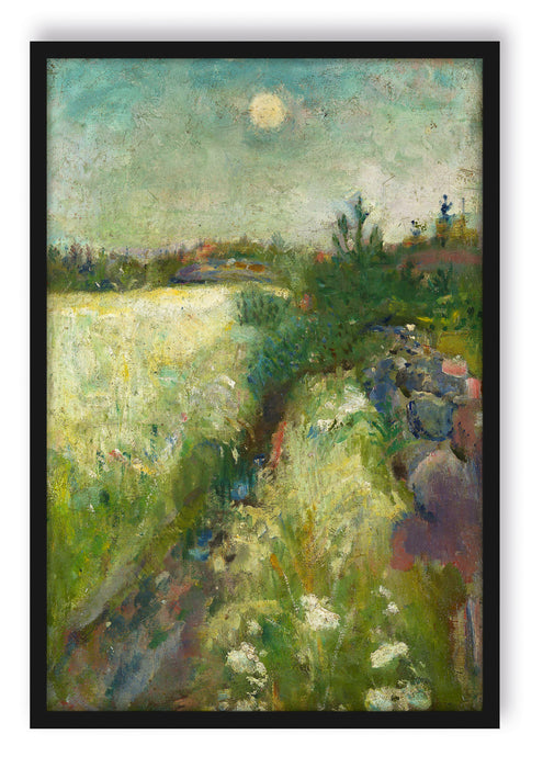 Edvard Munch - Blumige Weide in Veierland , Poster mit Bilderrahmen