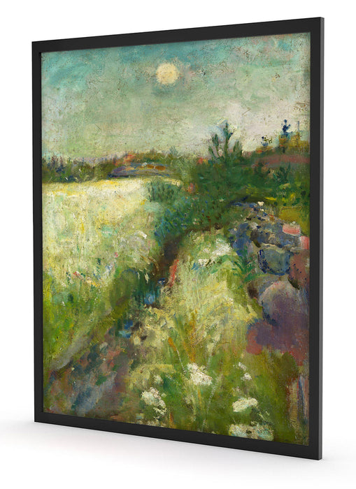 Edvard Munch - Blumige Weide in Veierland , Poster mit Bilderrahmen