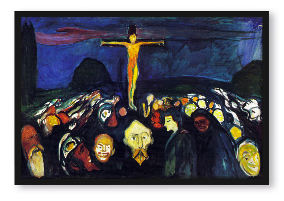 Pixxprint Edvard Munch - Golgotha , Poster mit Bilderrahmen