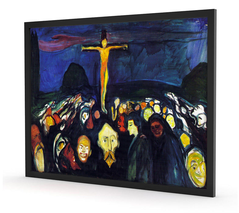 Edvard Munch - Golgotha , Poster mit Bilderrahmen