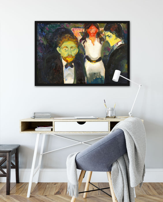 Edvard Munch - Eifersucht, Poster mit Bilderrahmen