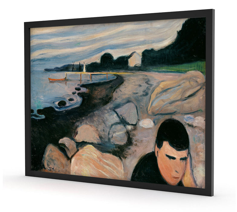 Edvard Munch - Melancholie , Poster mit Bilderrahmen